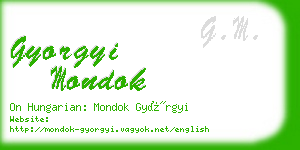 gyorgyi mondok business card